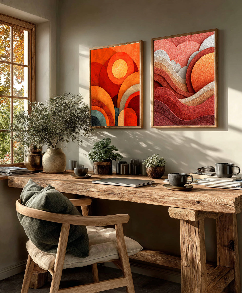 Sunset Duo | Abstract Desert Wall Art Set of 2