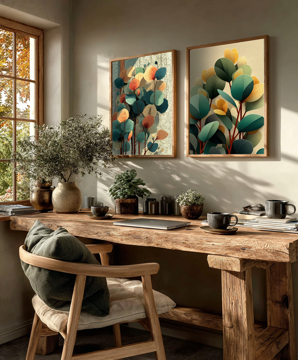 Eucalyptus Pair | Botanical Wall Art Set of 2