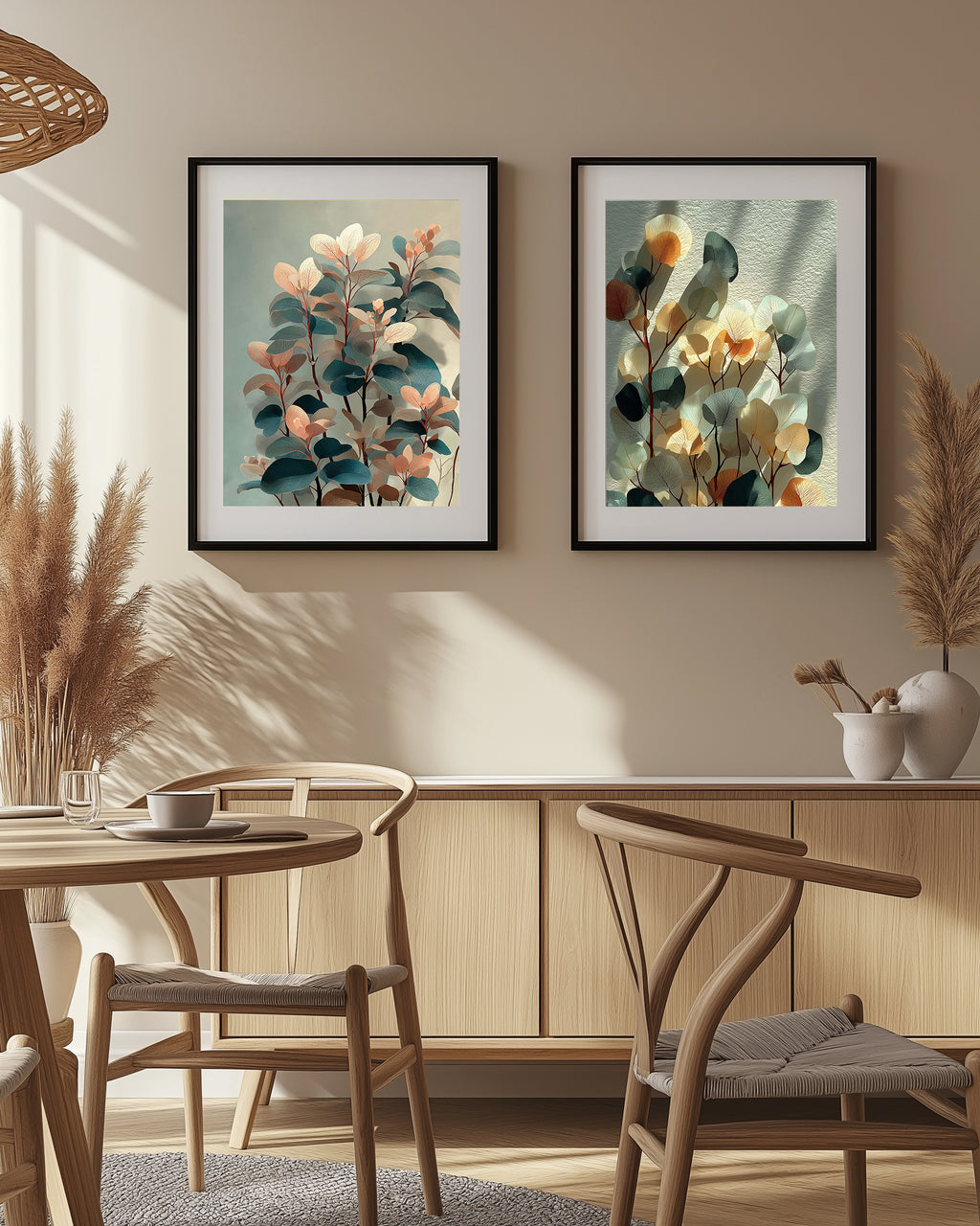Meadow & Stillness Duo | Botanical Wall Art Set of 2