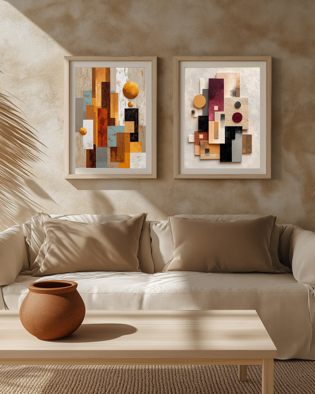 Desert & Clay Pair | Abstract Desert Wall Art Set of 2