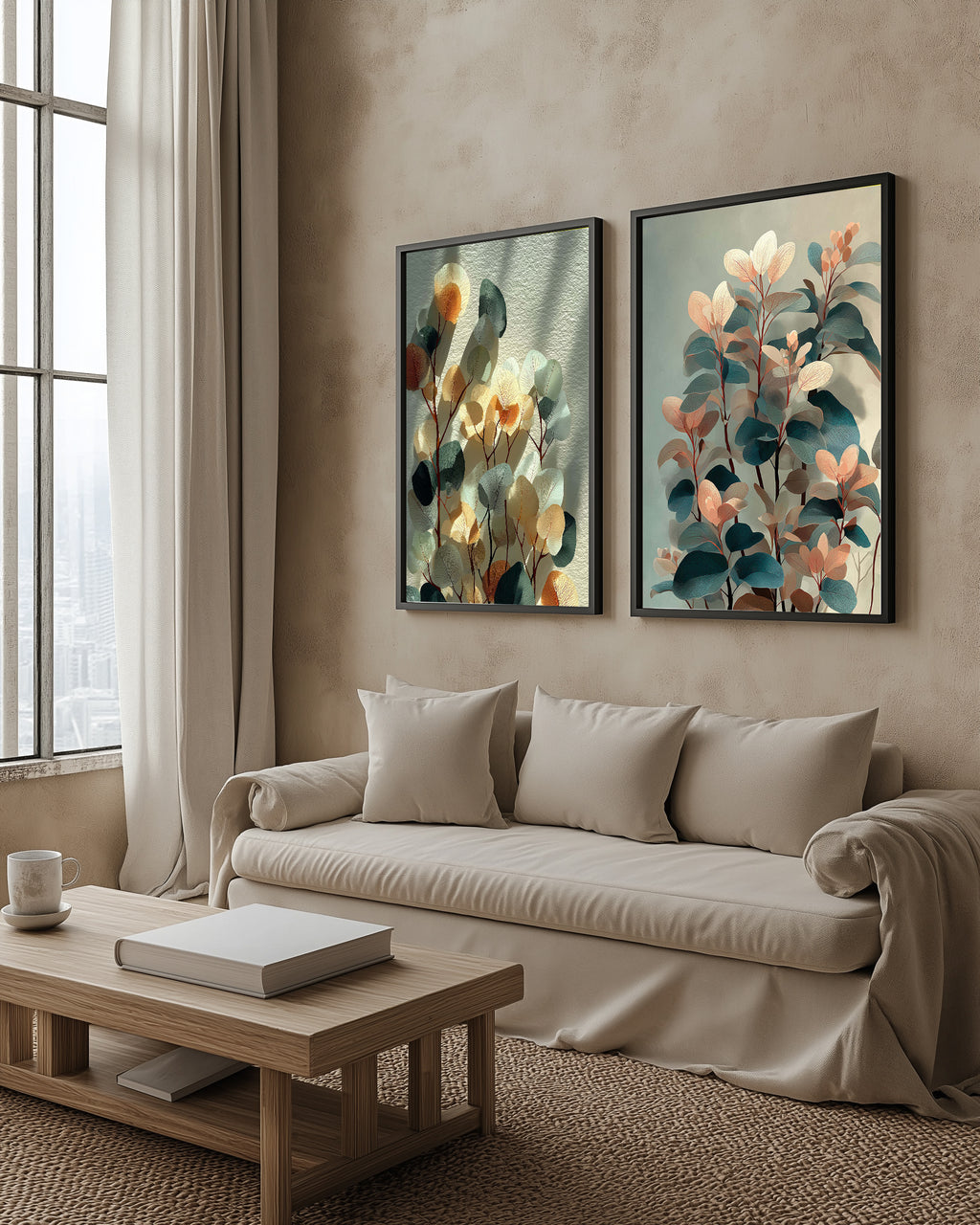 Meadow & Stillness Duo | Botanical Wall Art Set of 2