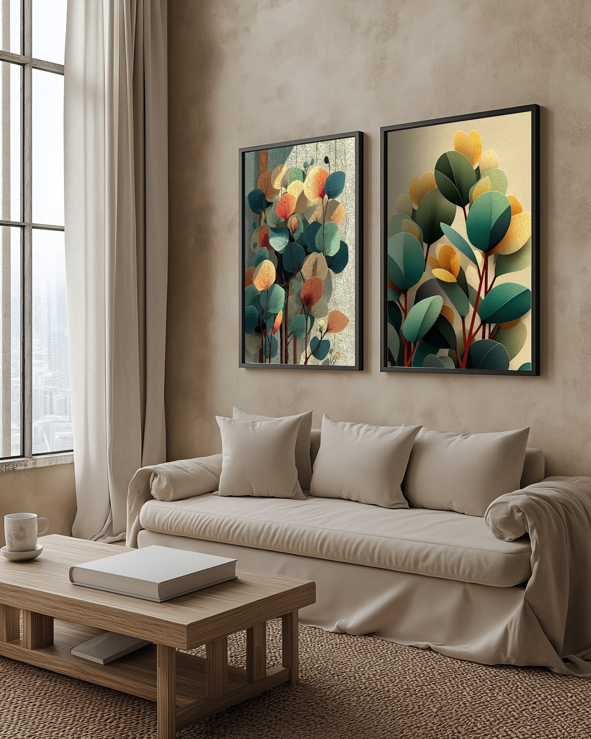 Eucalyptus Pair | Botanical Wall Art Set of 2