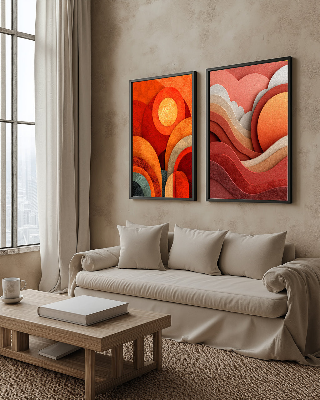 Sunset Duo | Abstract Desert Wall Art Set of 2