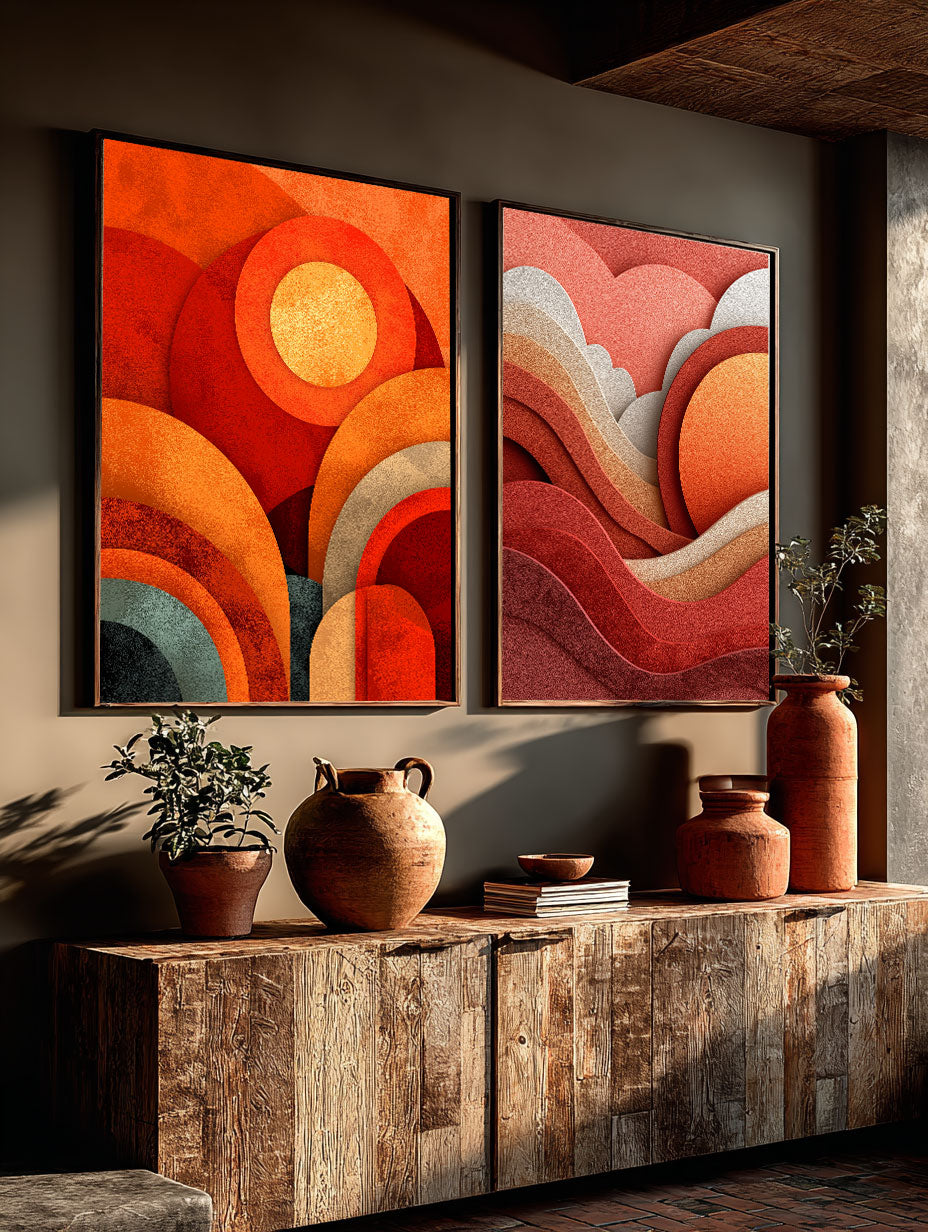 Sunset Duo | Abstract Desert Wall Art Set of 2