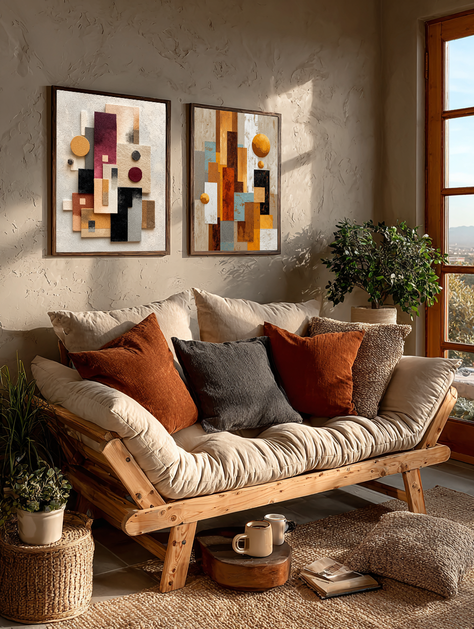 Desert & Clay Pair | Abstract Desert Wall Art Set of 2