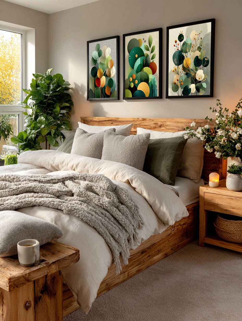 Botanical Calm Trio – 3-Piece Wall Art Set Deluxe