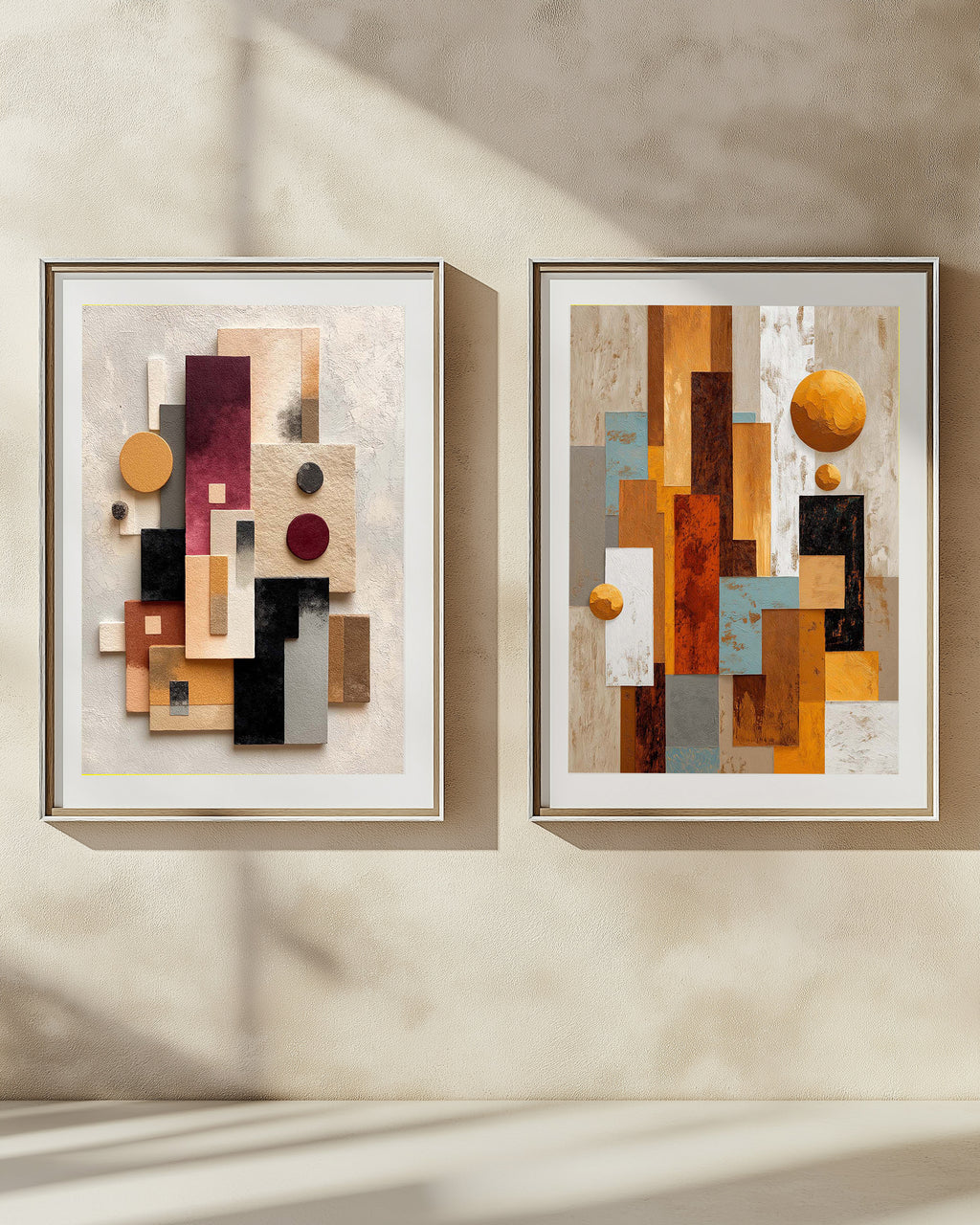 Desert & Clay Pair | Abstract Desert Wall Art Set of 2