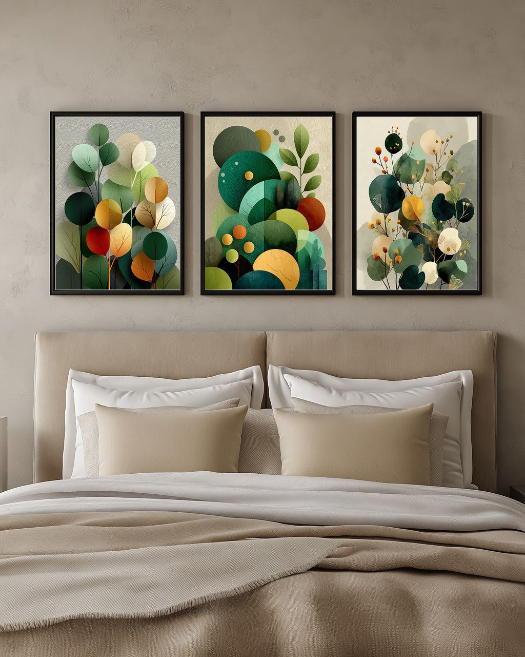 Botanical Calm Trio – 3-Piece Wall Art Set Deluxe