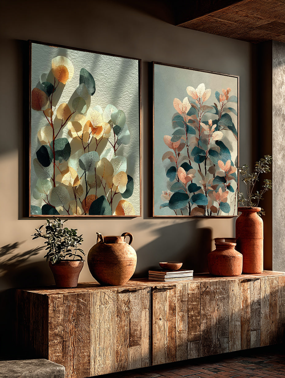 Meadow & Stillness Duo | Botanical Wall Art Set of 2