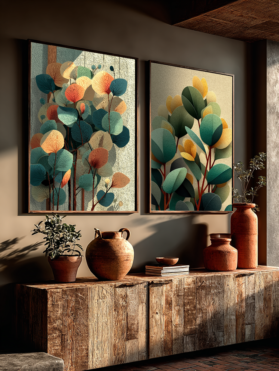 Eucalyptus Pair | Botanical Wall Art Set of 2