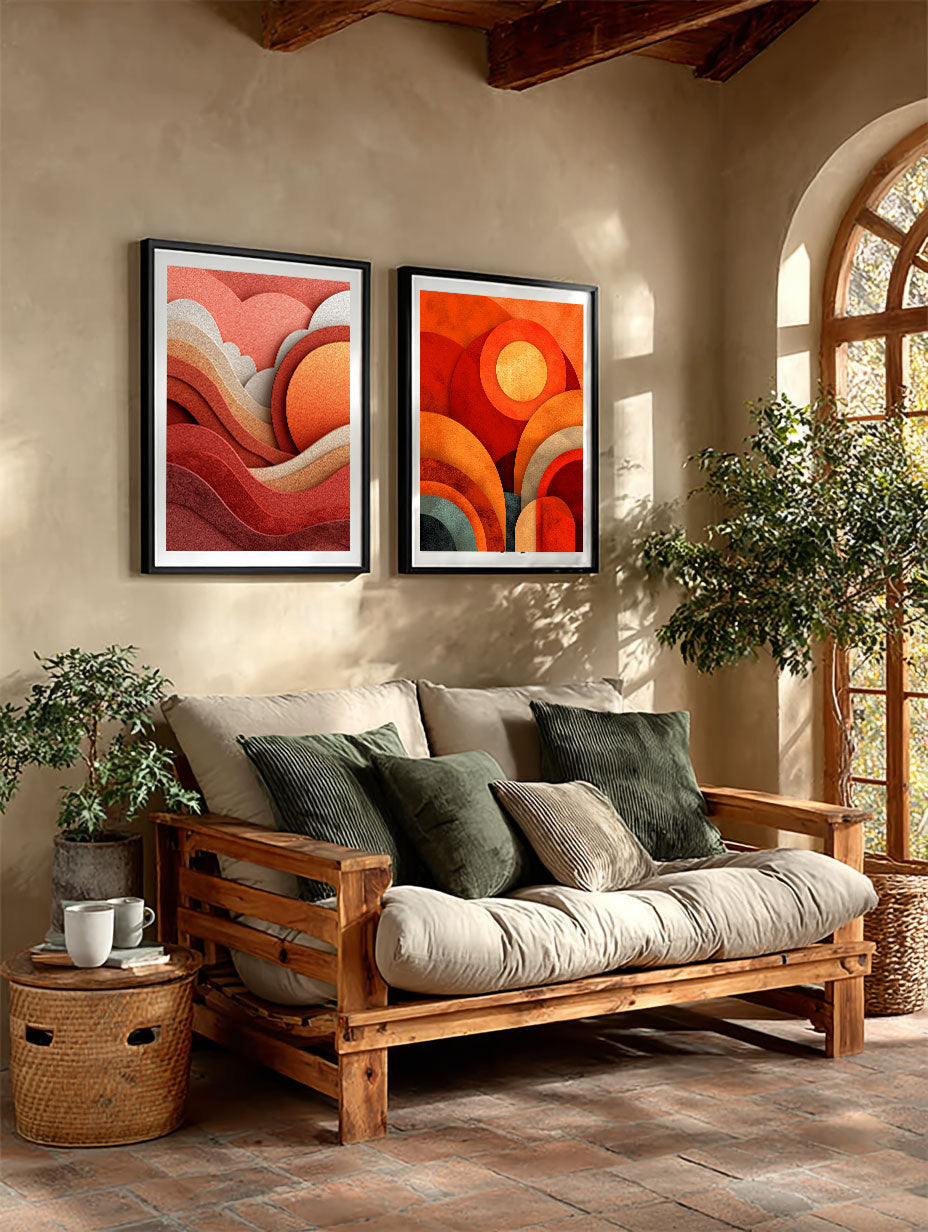 Sunset Duo | Abstract Desert Wall Art Set of 2
