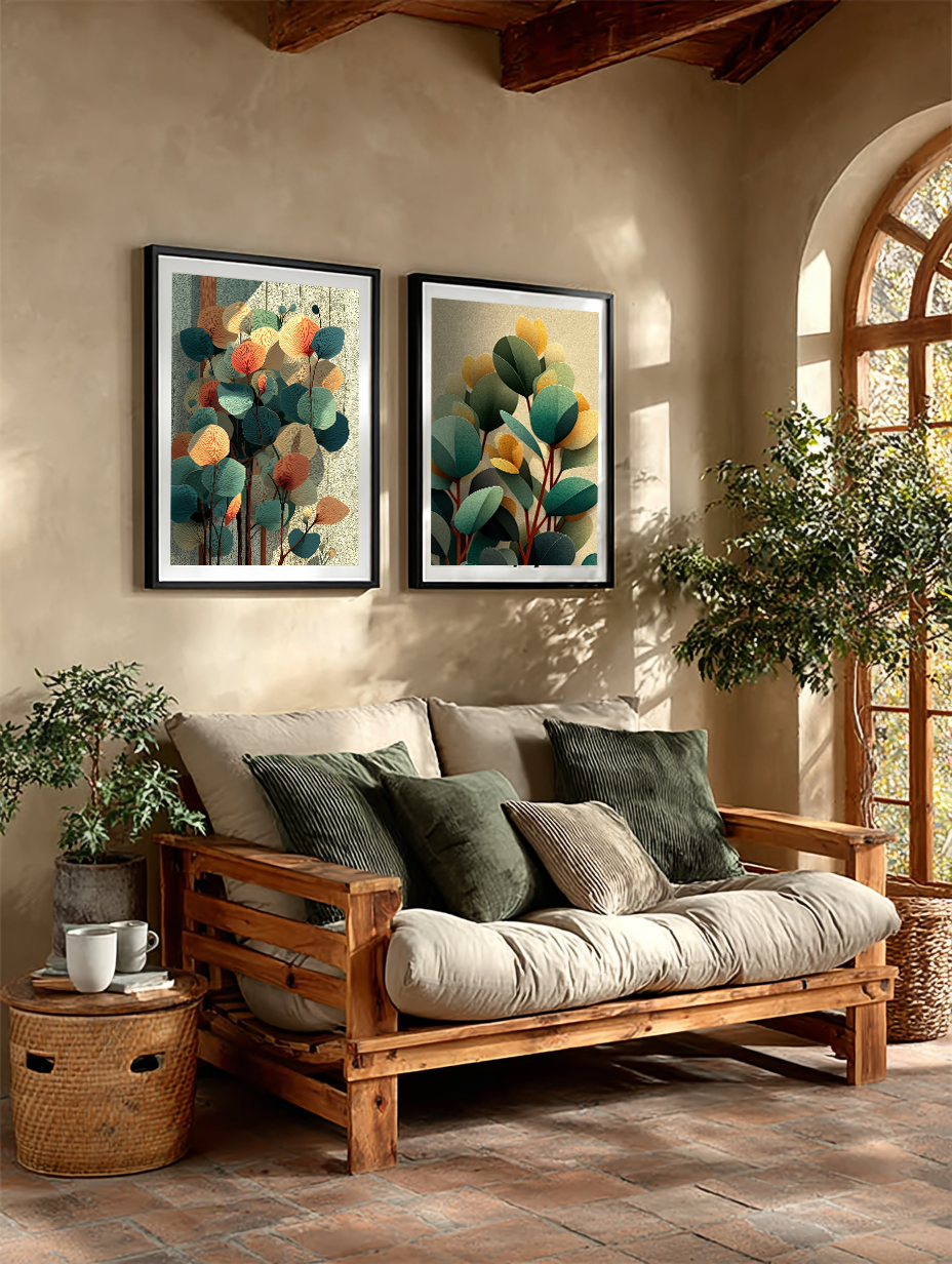 Eucalyptus Pair | Botanical Wall Art Set of 2